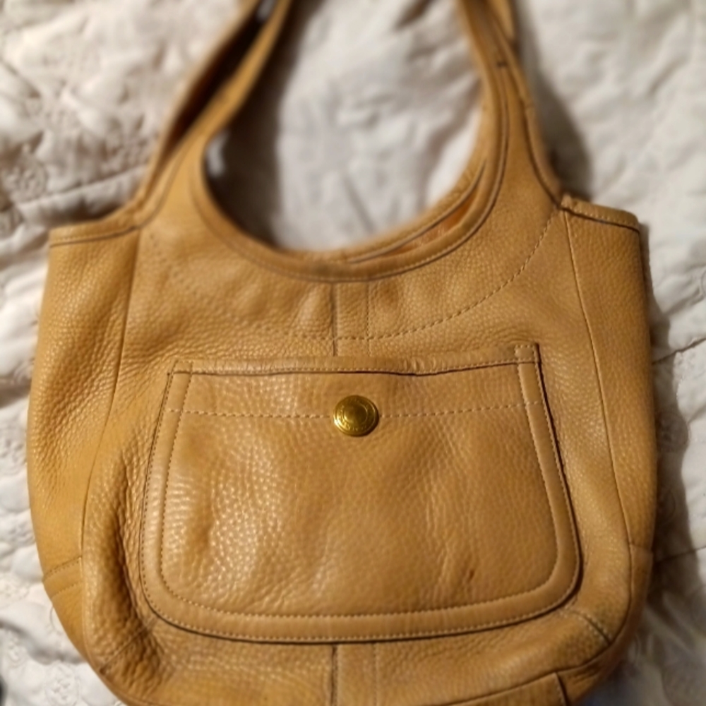 Vintage Coach tan leather handbag